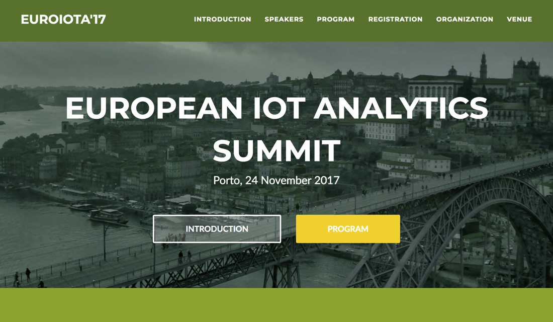 Porto, Portugal - European IoT Analytics Summit - EuroIoTA'17